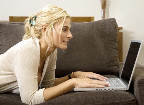 woman on computer