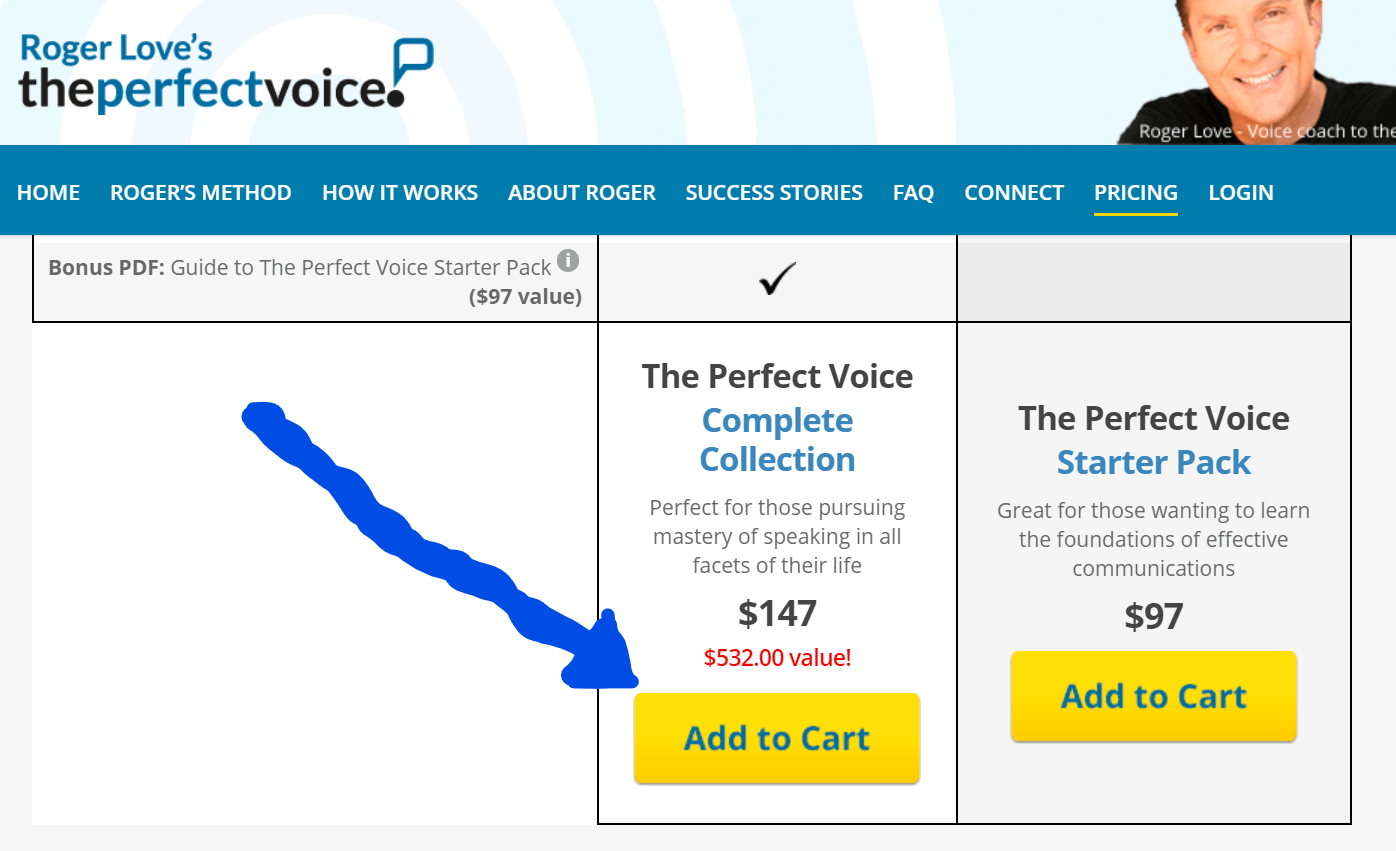 roger love the perfect voice cart
