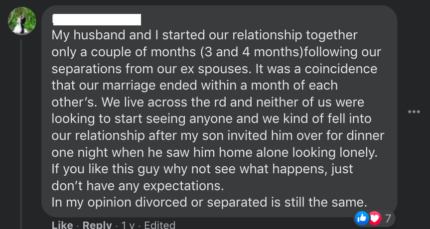 Successful rebound marriage