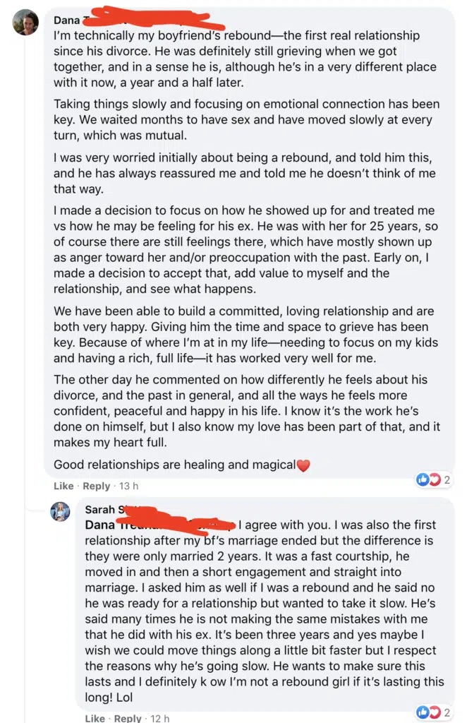 Successful rebound relationship