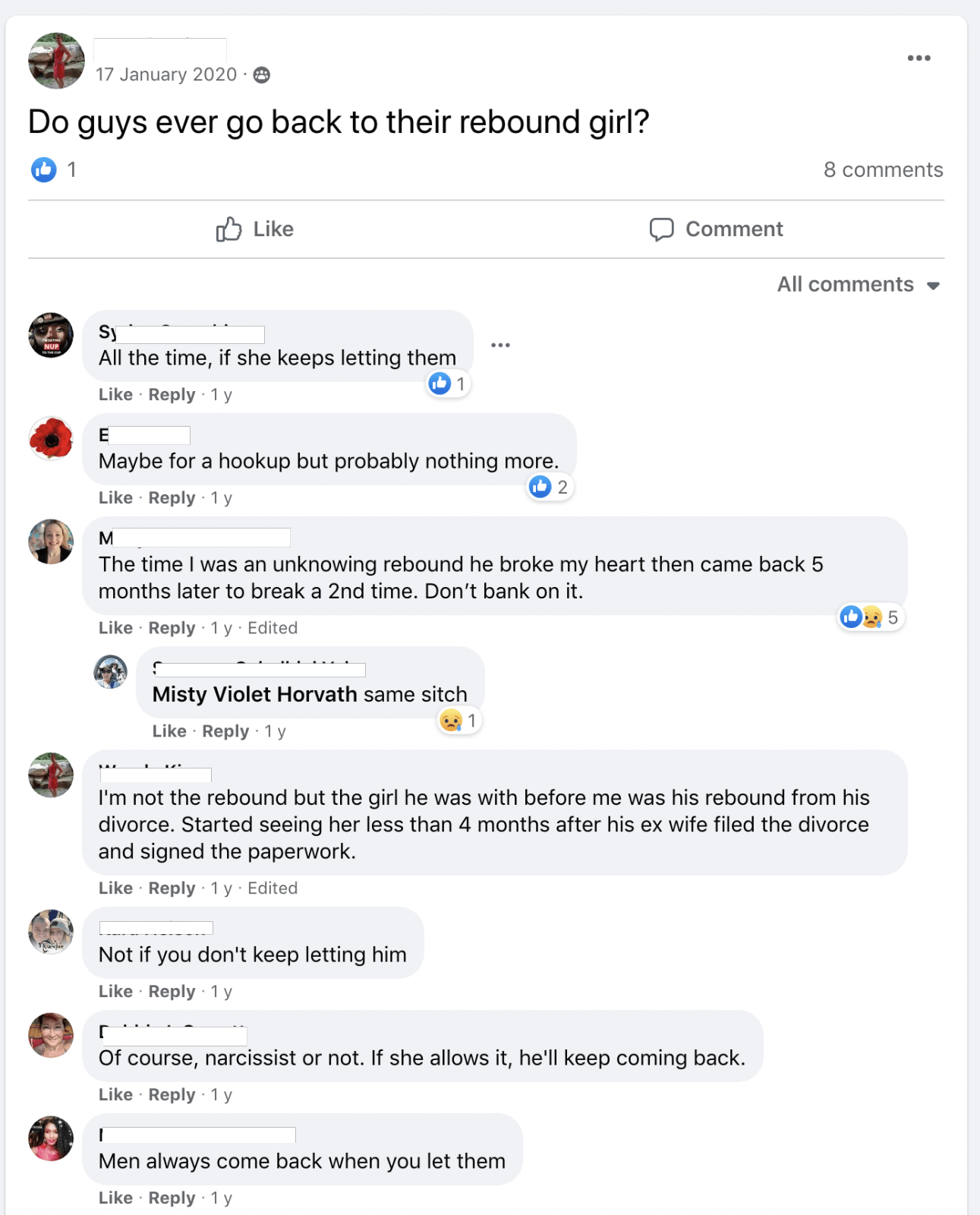 do guys ever go back to their rebound girl?